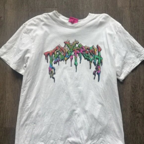 Teddy Fresh x Alex Pardee White Tee with Pink Accents - Picture 1 of 5
